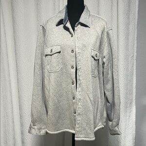 Gray Button-Up Shirt Jacket